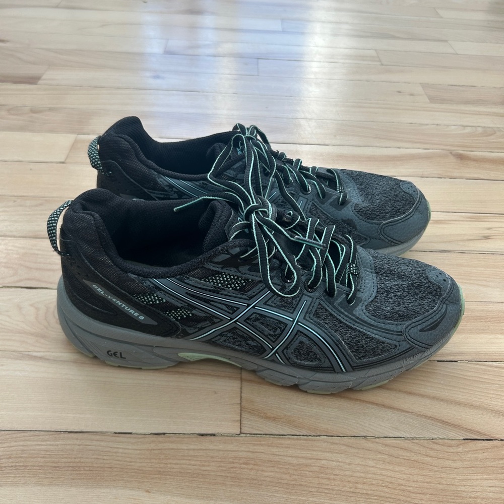 ASICS Gel Venture 6 Trail Running Shoes Women’s 8 Black Grey